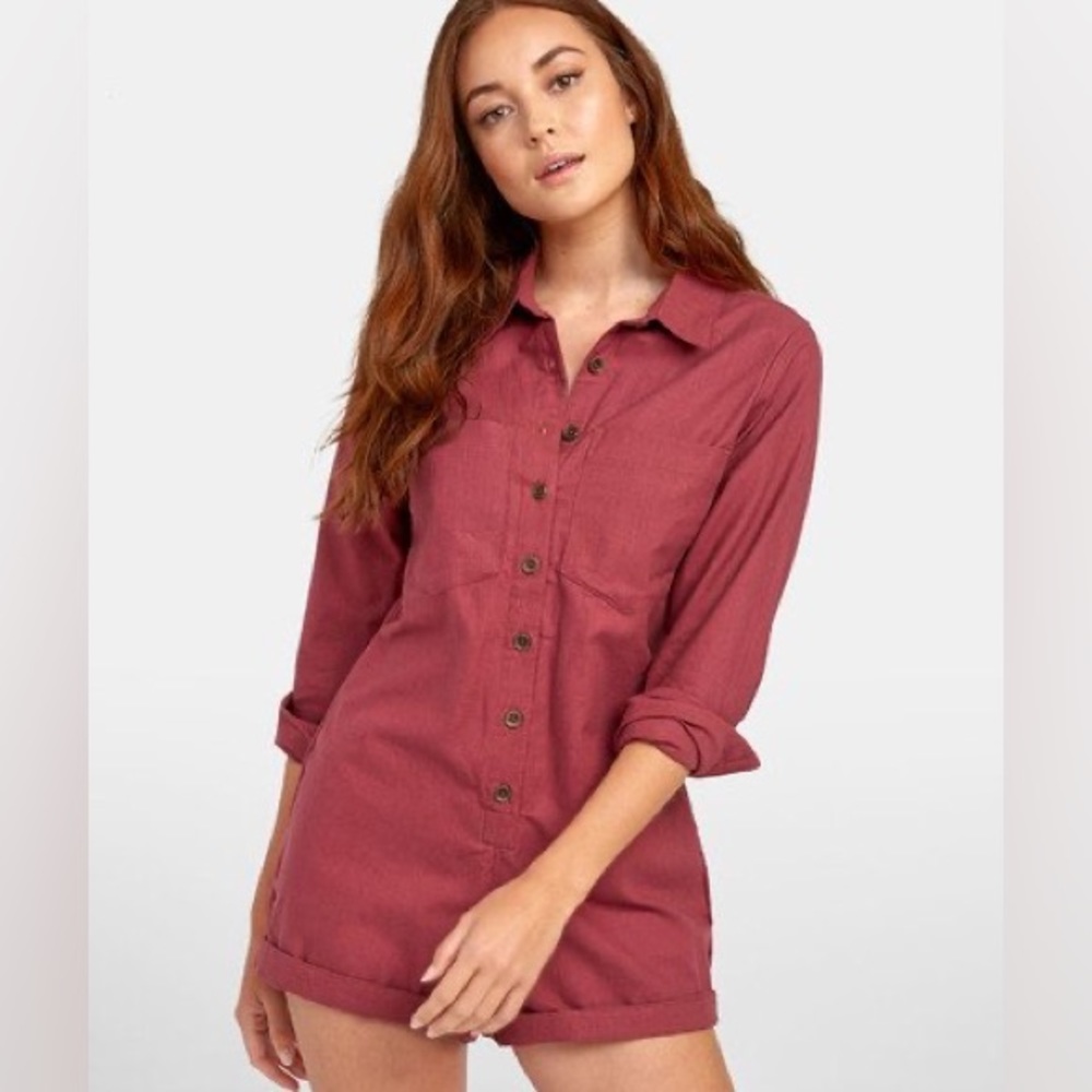 RVCA Chance Lounge Romper in Rose